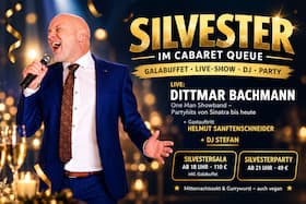 Silvester im Cabaret Queue: Große Party, Live-Show, DJ und Currywurst um Mitternacht Aufführung Cabaret Queue Dortmund 2026